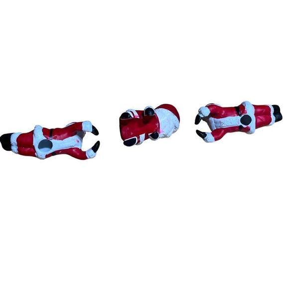 Set of 3 Vintage Santa Claus Candle Stick Huggers. Ceramic. Christmas. Holiday - Picture 4 of 6